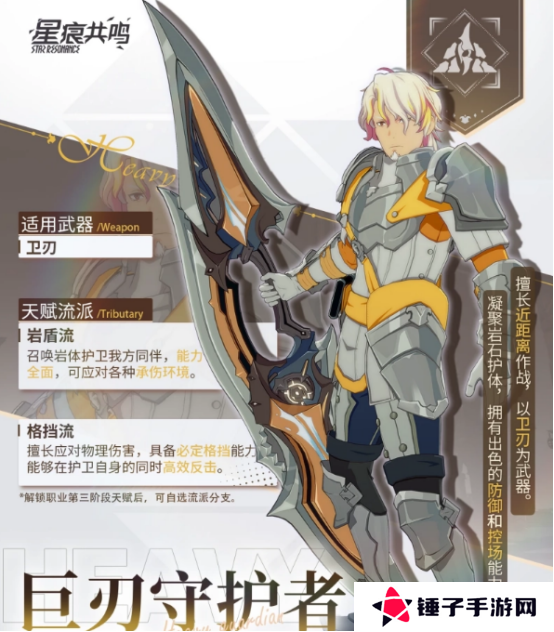 《星痕共鸣》坦克职业介绍