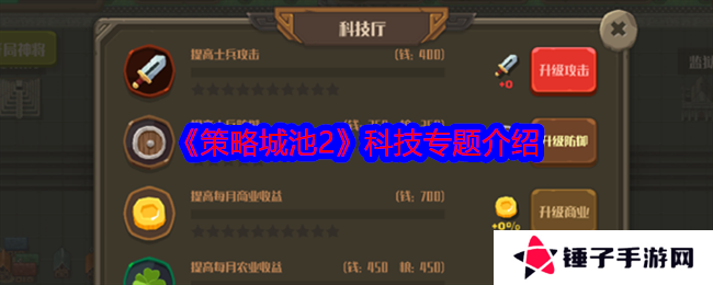 《策略城池2》科技专题介绍