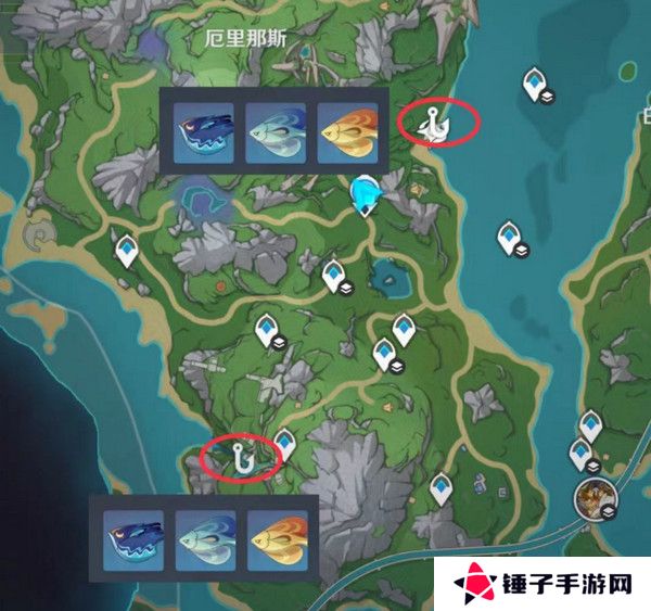 原神灰河渡手钓鱼地点分布图 灰河渡手精炼材料钓鱼点位攻略[多图]图片5