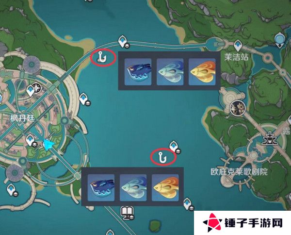 原神灰河渡手钓鱼地点分布图 灰河渡手精炼材料钓鱼点位攻略[多图]图片6