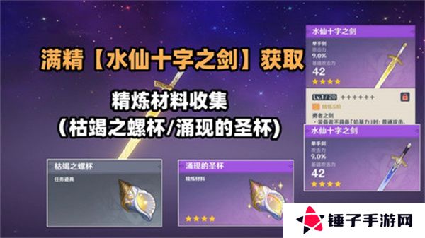原神水仙十字之剑怎么获得 水仙十字之剑获取方法及精炼材料如何收集[多图]图片1