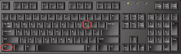 使用快捷键打开打印预览