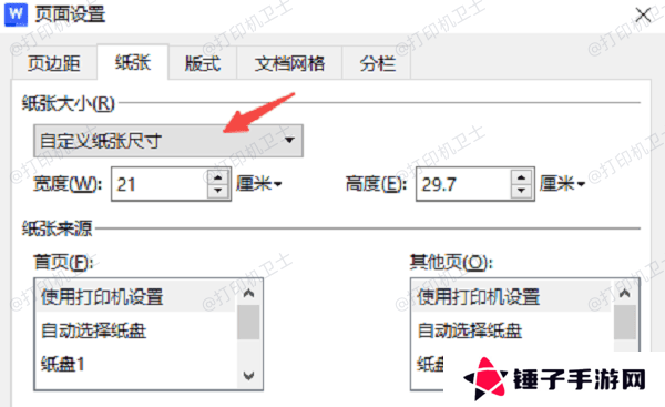 在Word/WPS中调整纸张大小